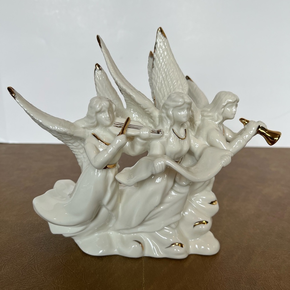 Mikasa Classics Ivory and Gold Angel Musical Trio Figures